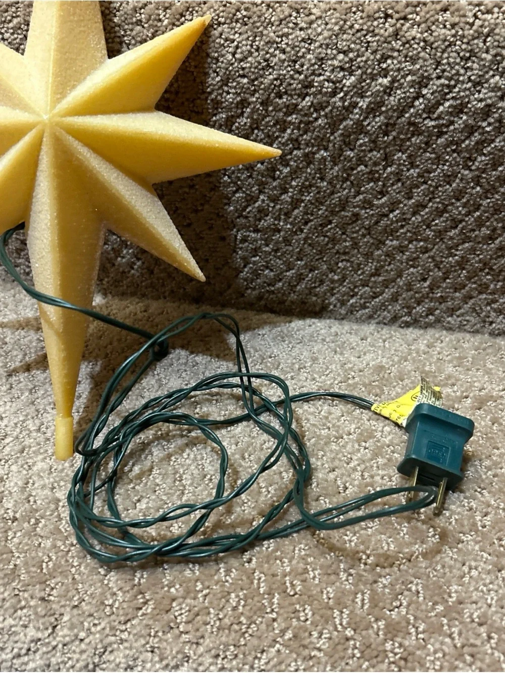 VTG  Blow Mold Christmas Nativity Star Bethlehem Lights 8 Point Star Tree Topper